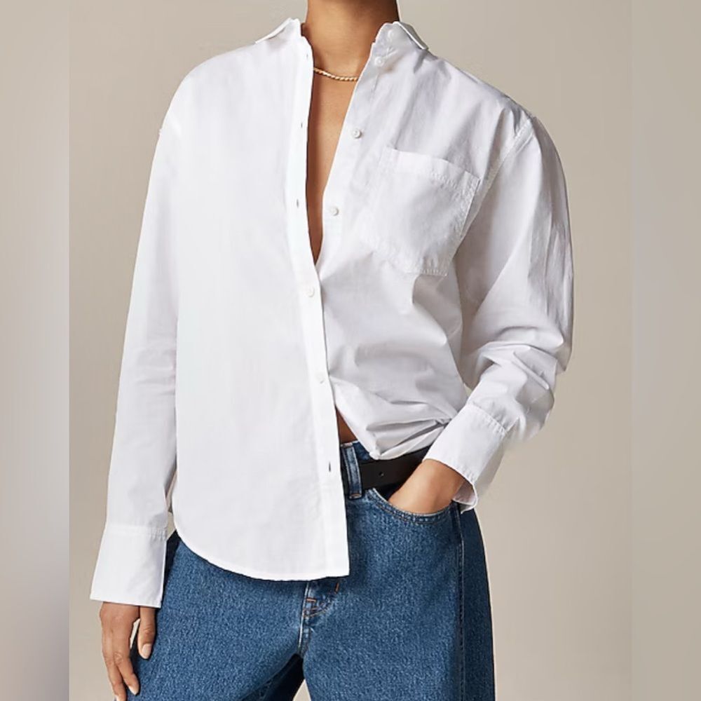 J.Crew Garon Classic Shirt In Cotton Poplin Nwt Size 00